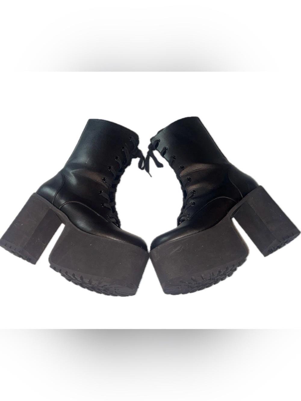 FOXBLOOD Frankie Platform Combat Boots Women’s US 13 Black Vegan Goth Punk